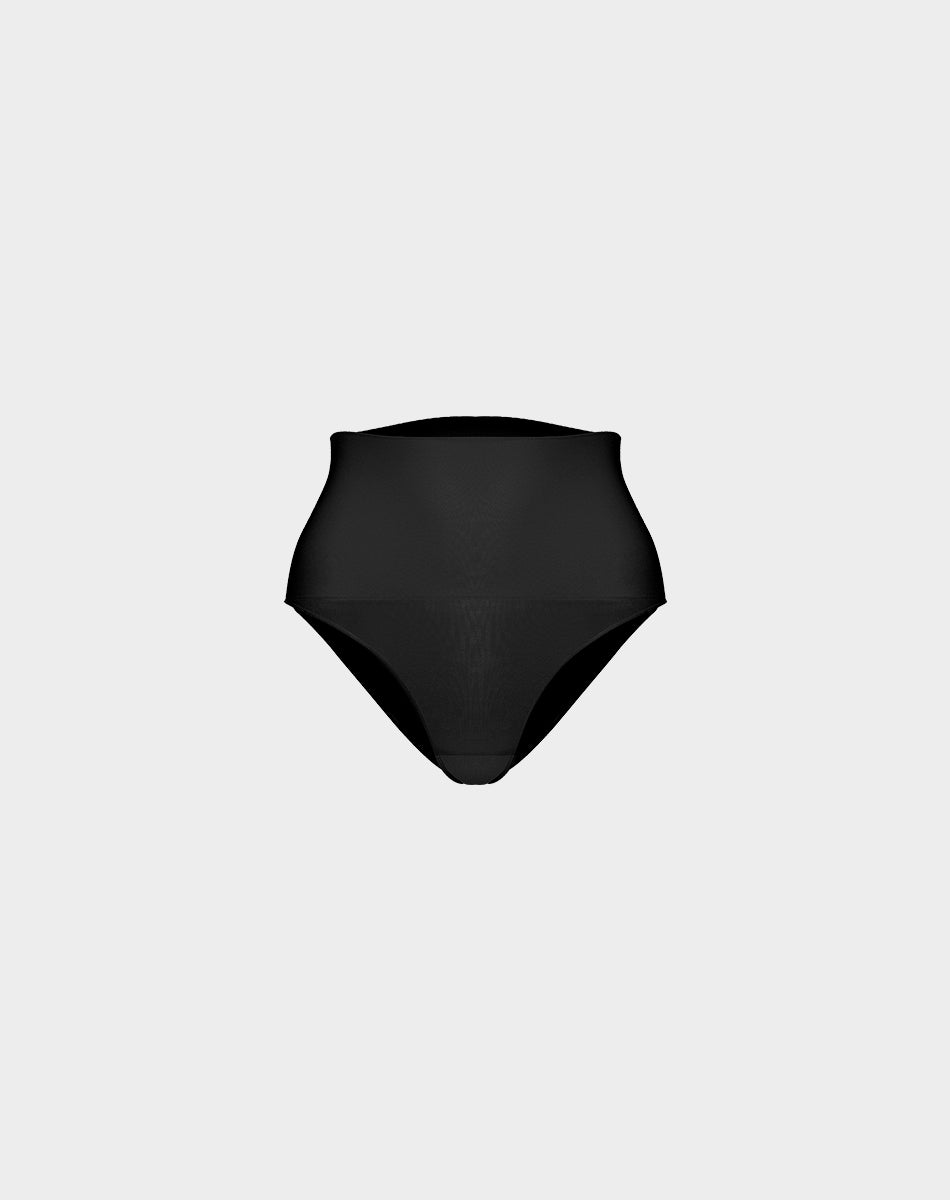 Seamless sculpt high-waisted panties | Black