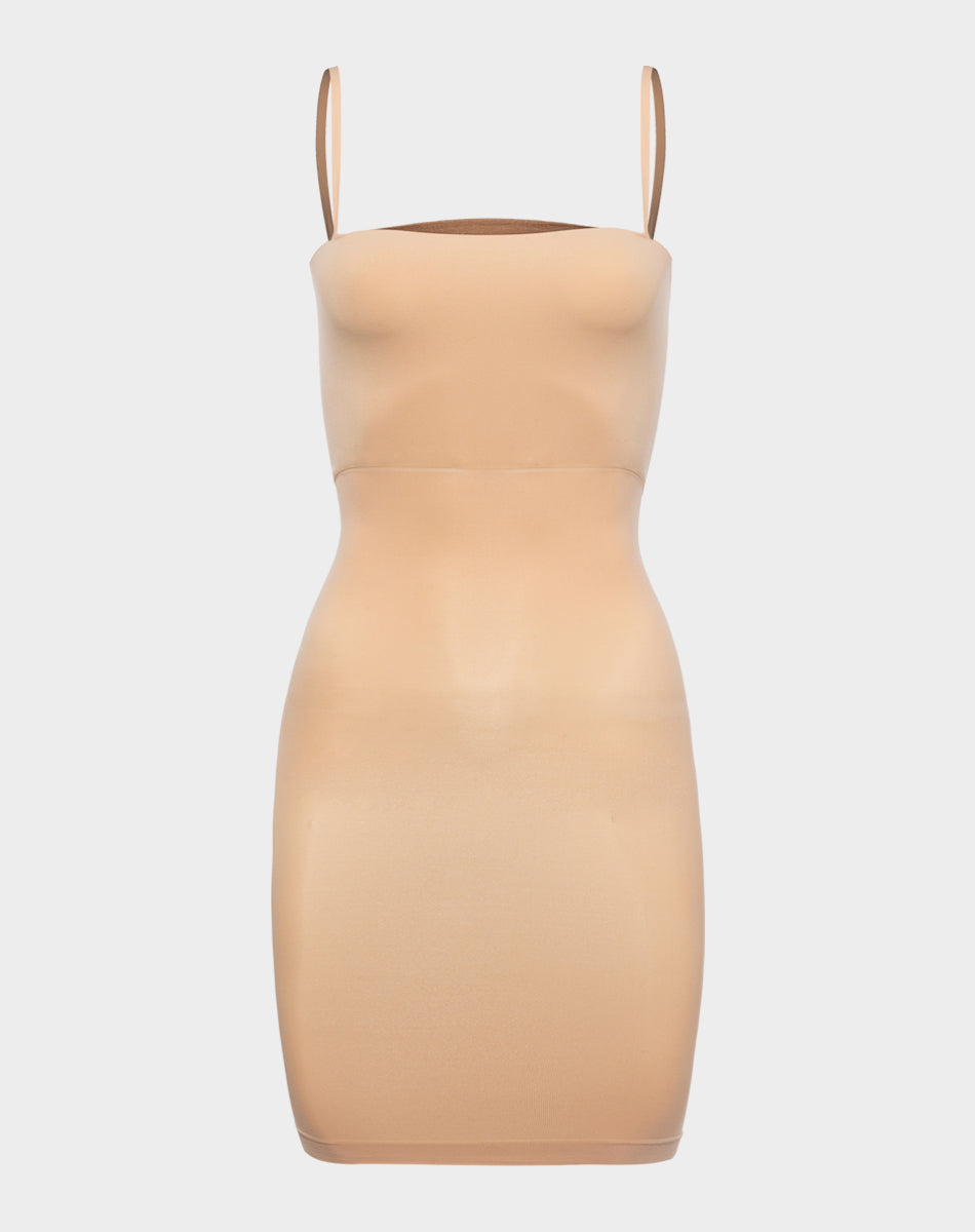 Seamless forming straps dress | Nude