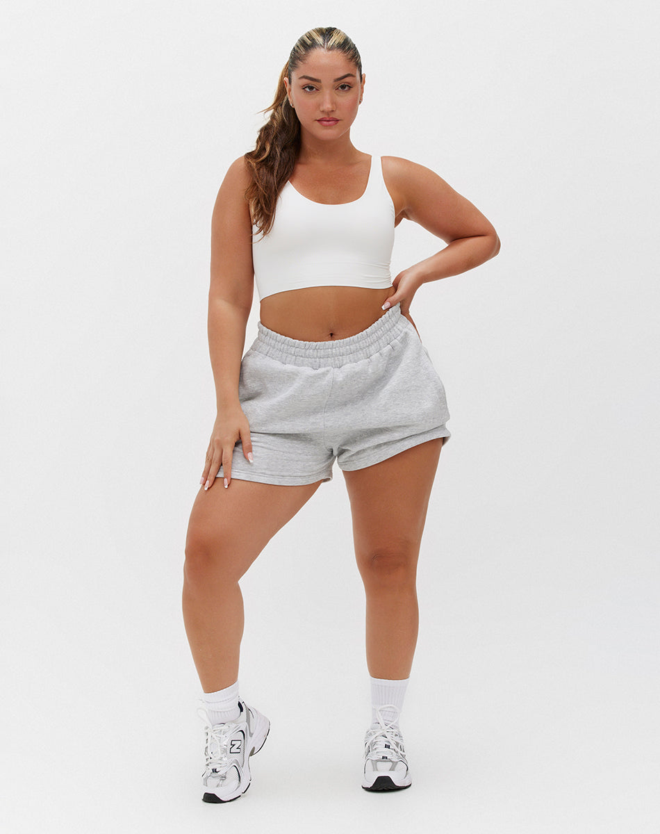 Seamless body smooth scoop neck top | Ivory