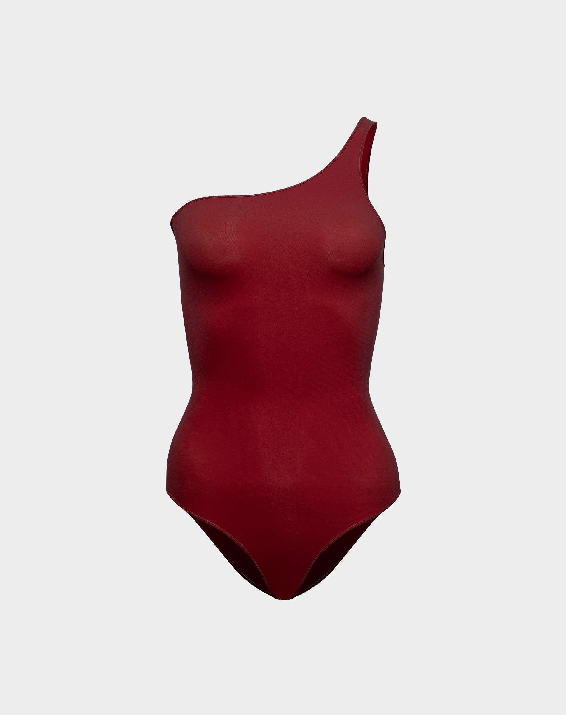 Ultra-thin seamless forming one shoulder bodysuit | Wild Cherry
