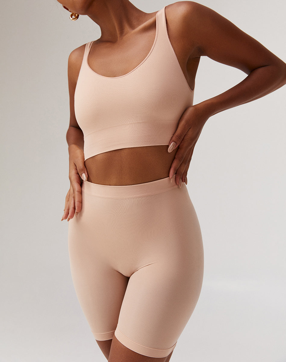 Body smooth seamless forming mid shorts | Nude