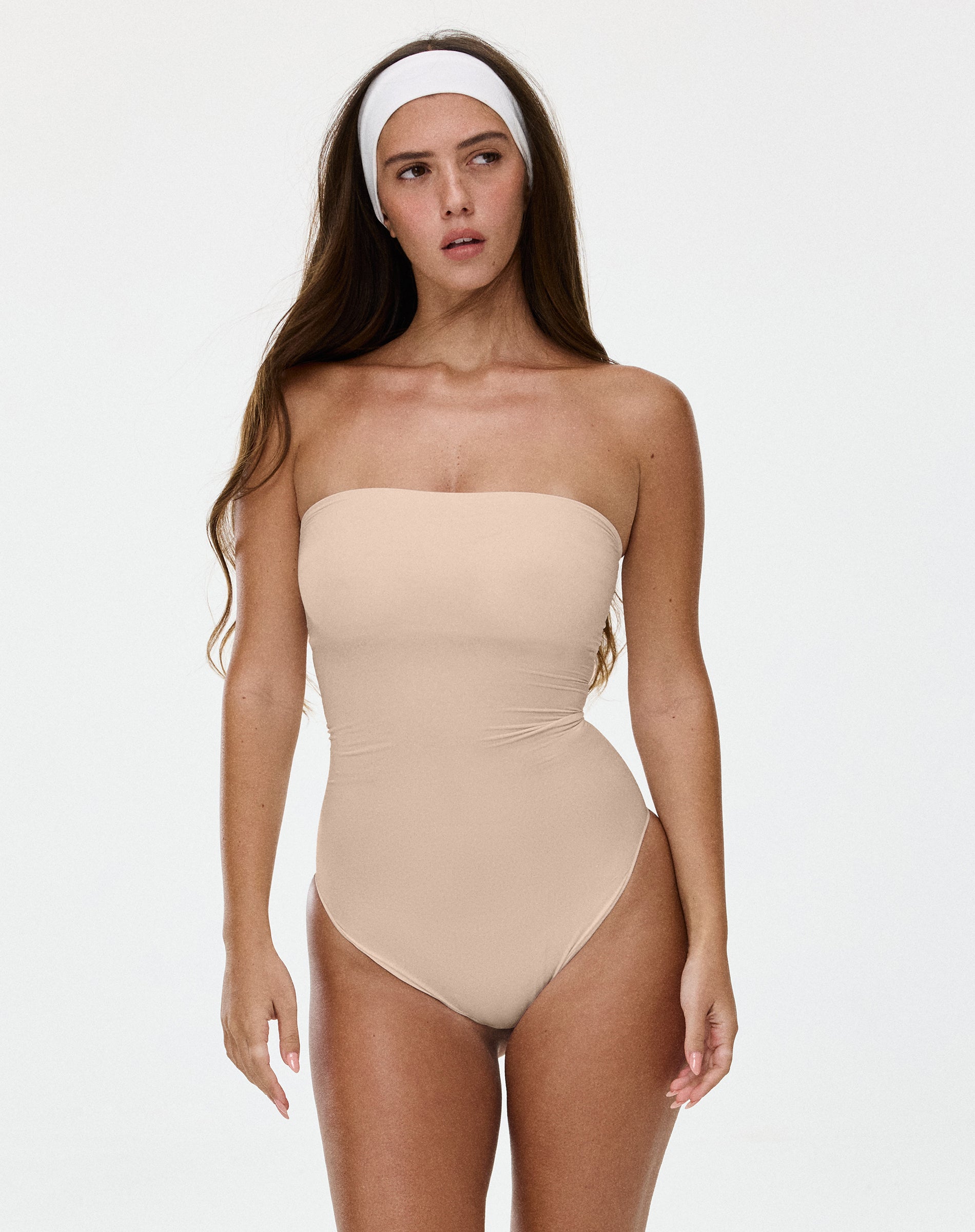 Ultra-thin seamless forming strapless bodysuit | Nude