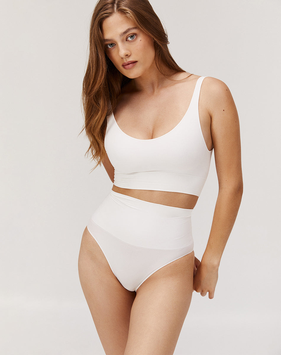 Seamless sculpt high-waisted panties | Ivory