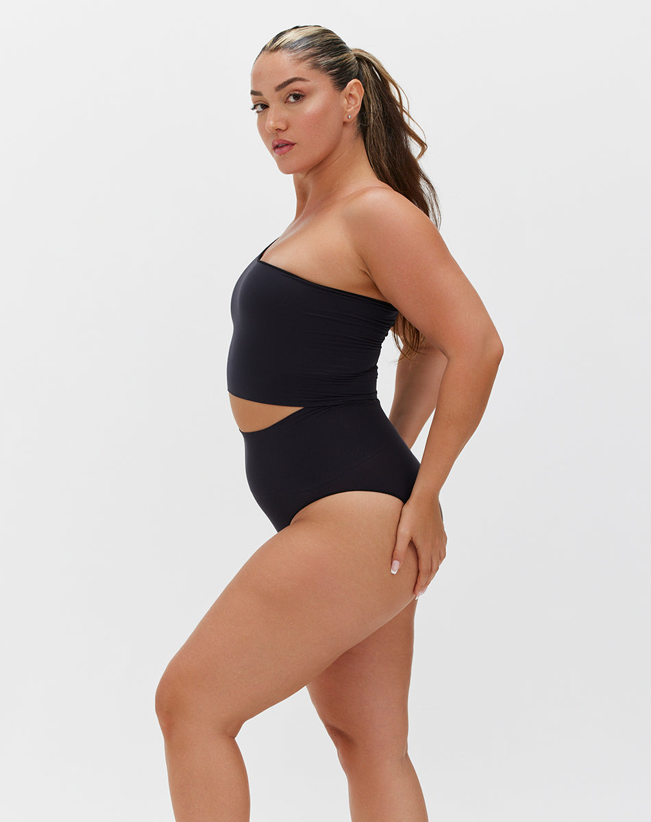Seamless sculpt high-waisted panties | Black