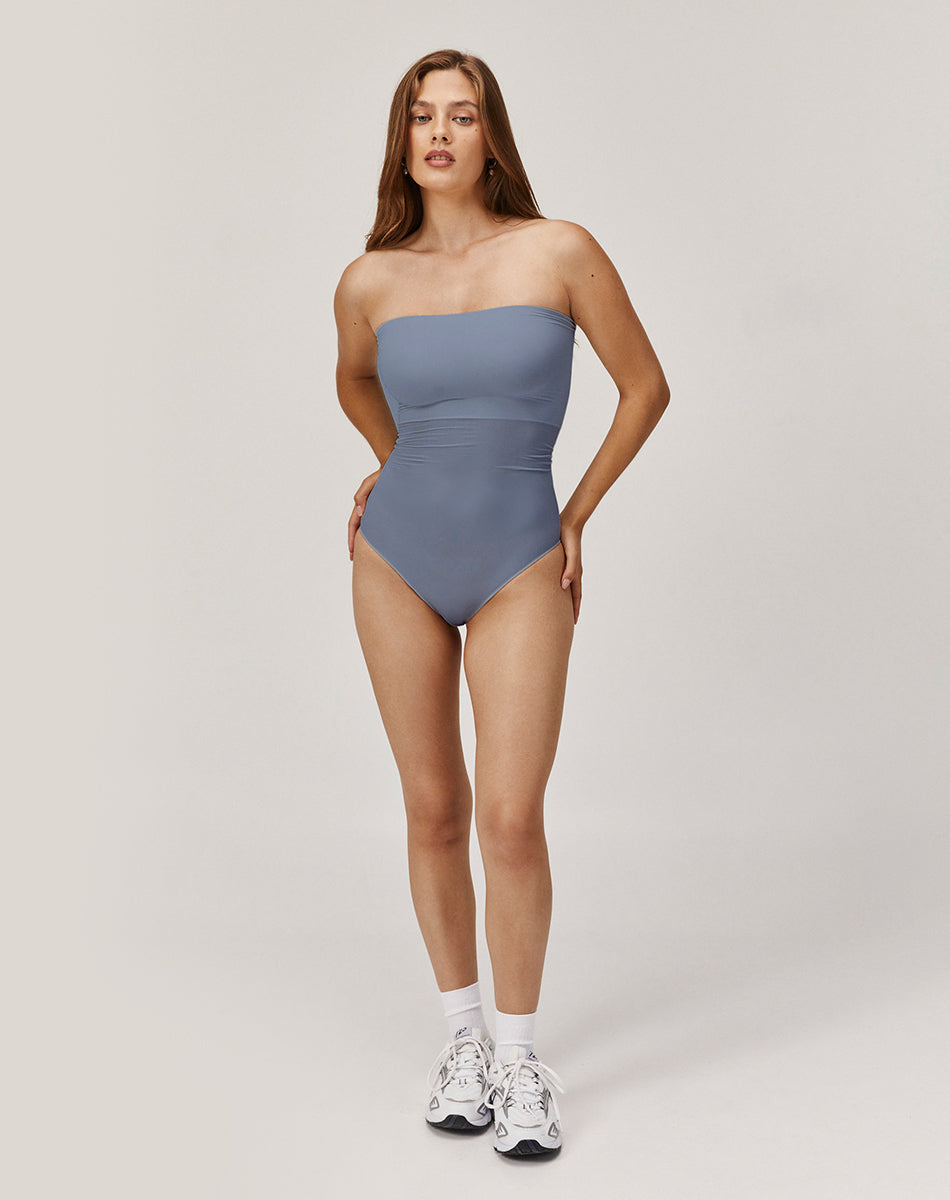 Ultra-thin seamless forming strapless bodysuit | Sky Blue