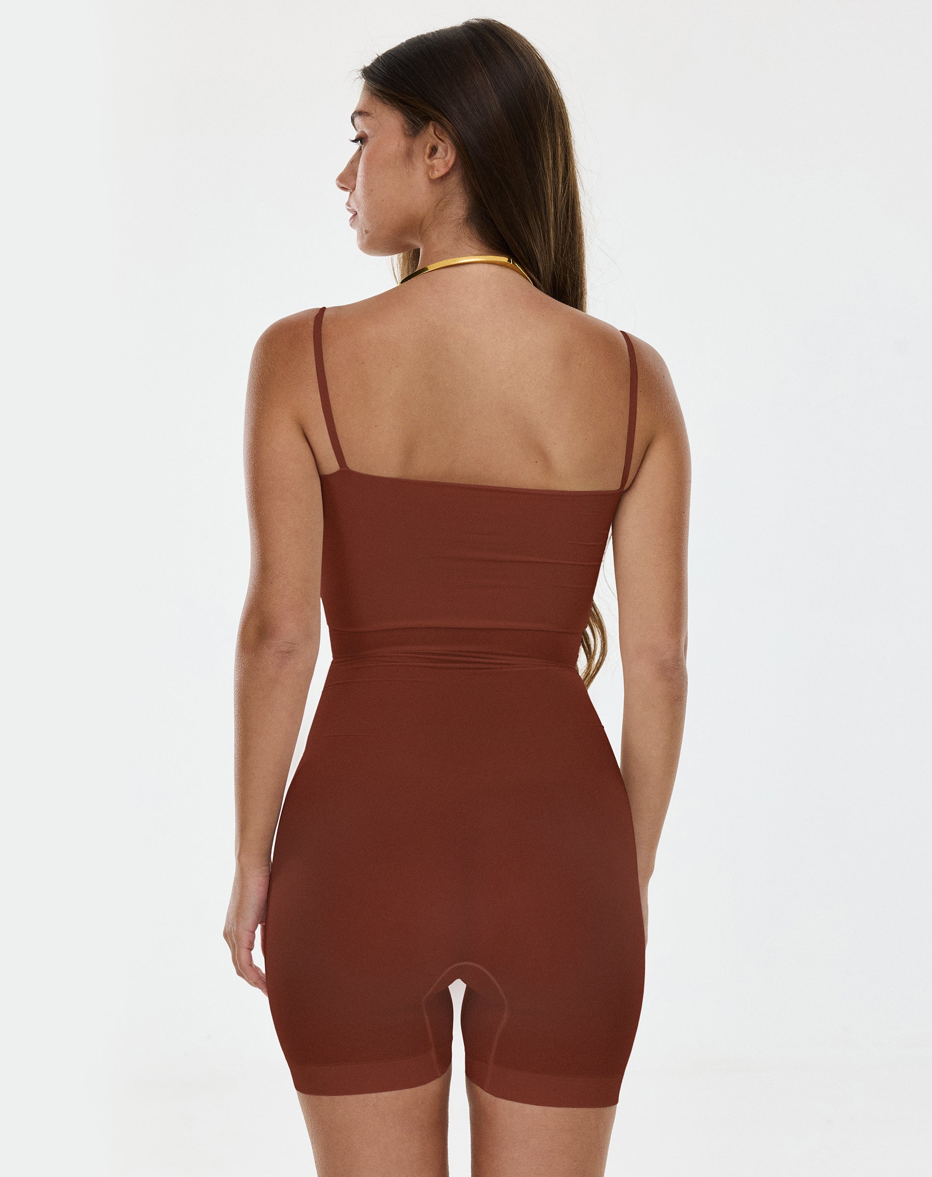 Ultra-thin seamless forming shorty Jumpsuit | Brown