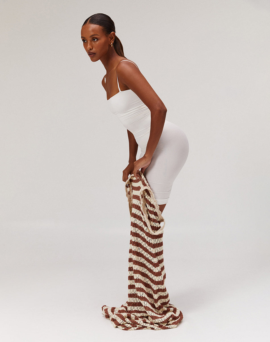 Seamless forming straps dress | Ivory