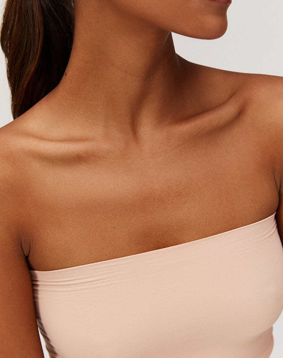 Ultra-thin seamless forming strapless bodysuit | Nude