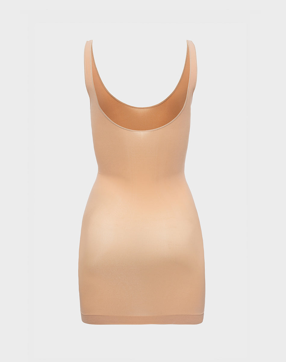 Seamless forming slip dress | Nude