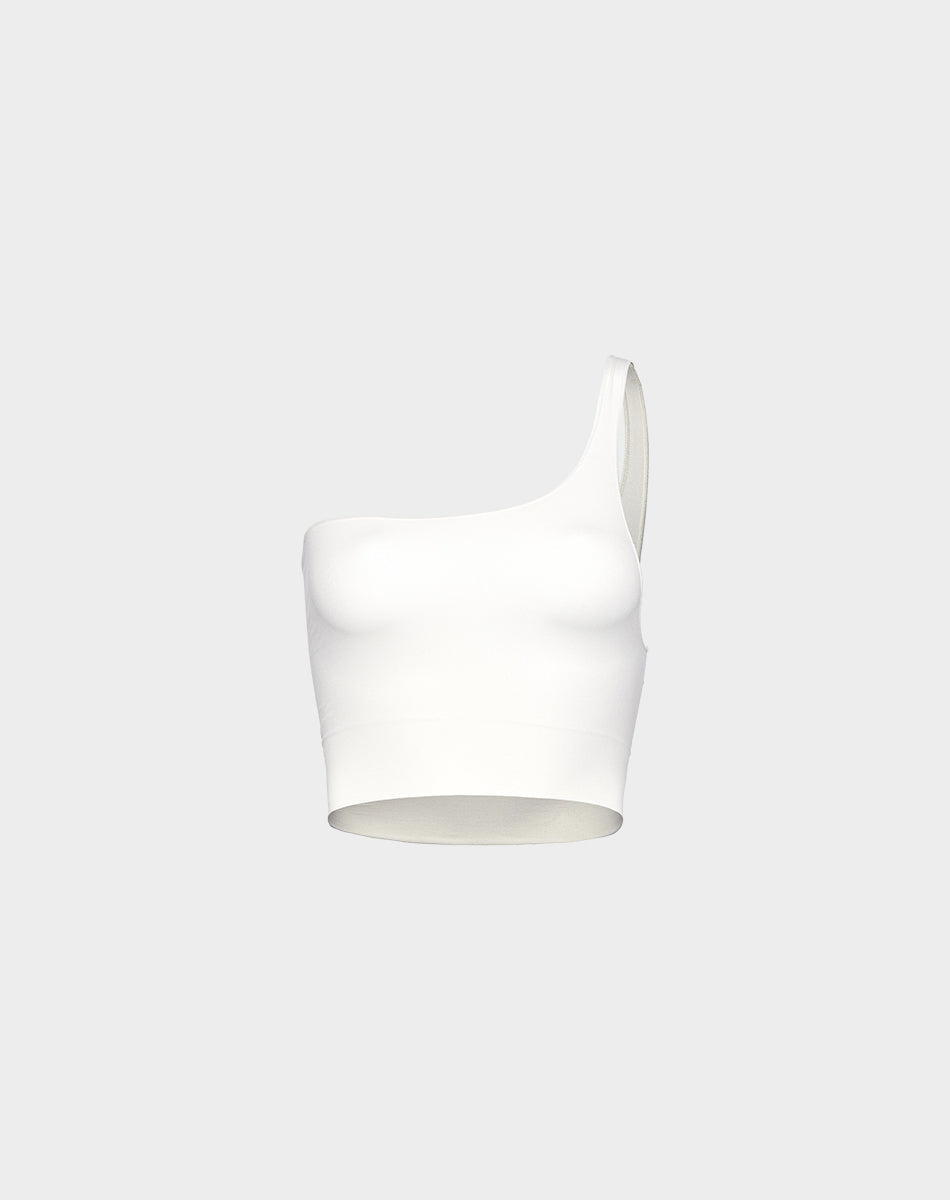 Seamless body smooth one shoulder top | Ivory