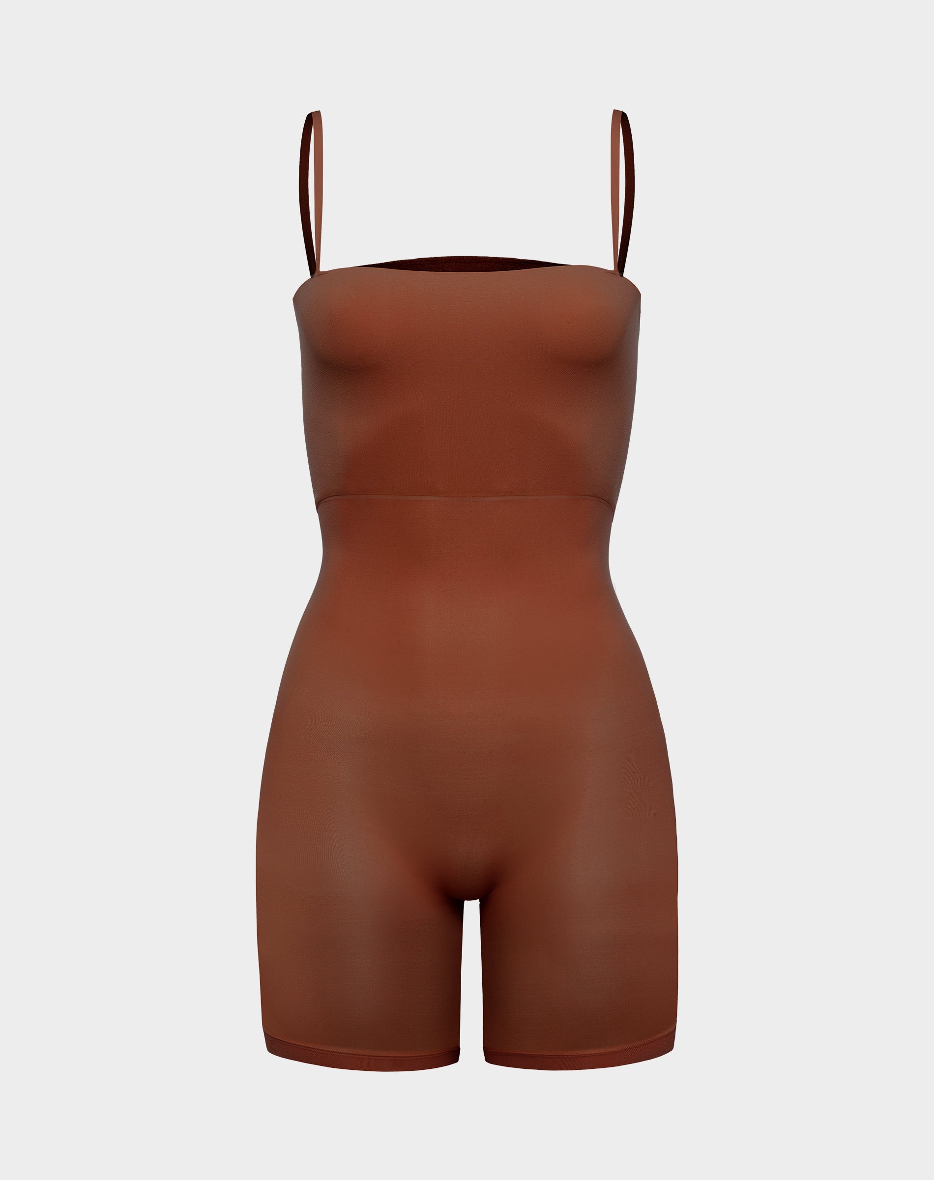 Ultra-thin seamless forming shorty Jumpsuit | Brown