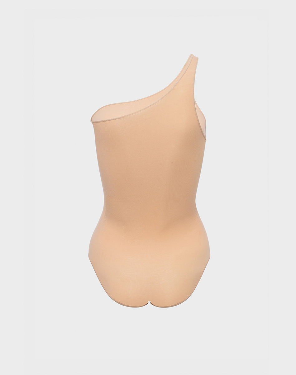 Ultra-thin seamless forming one shoulder bodysuit | Nude