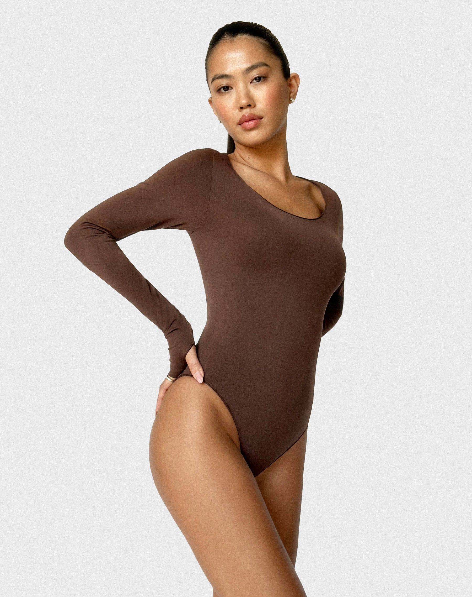 Long Sleeve Bodysuit | Espresso