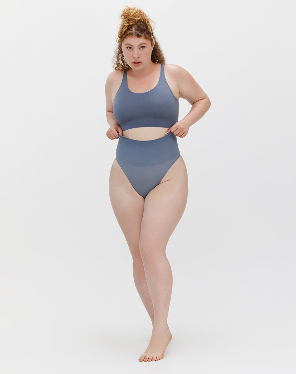 Seamless sculpt high-waisted panties | Sky Blue