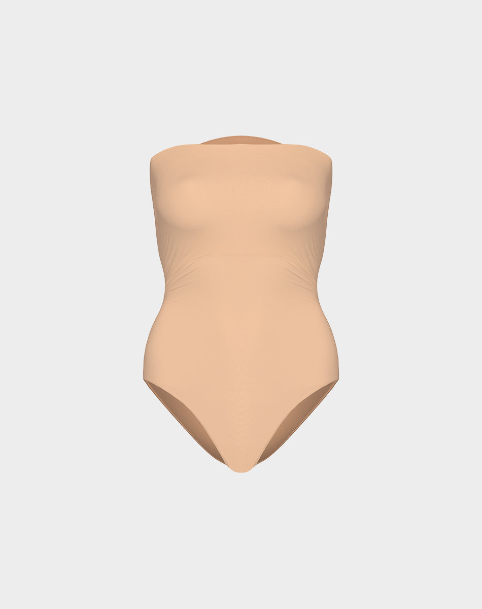 Ultra-thin seamless forming strapless bodysuit | Nude