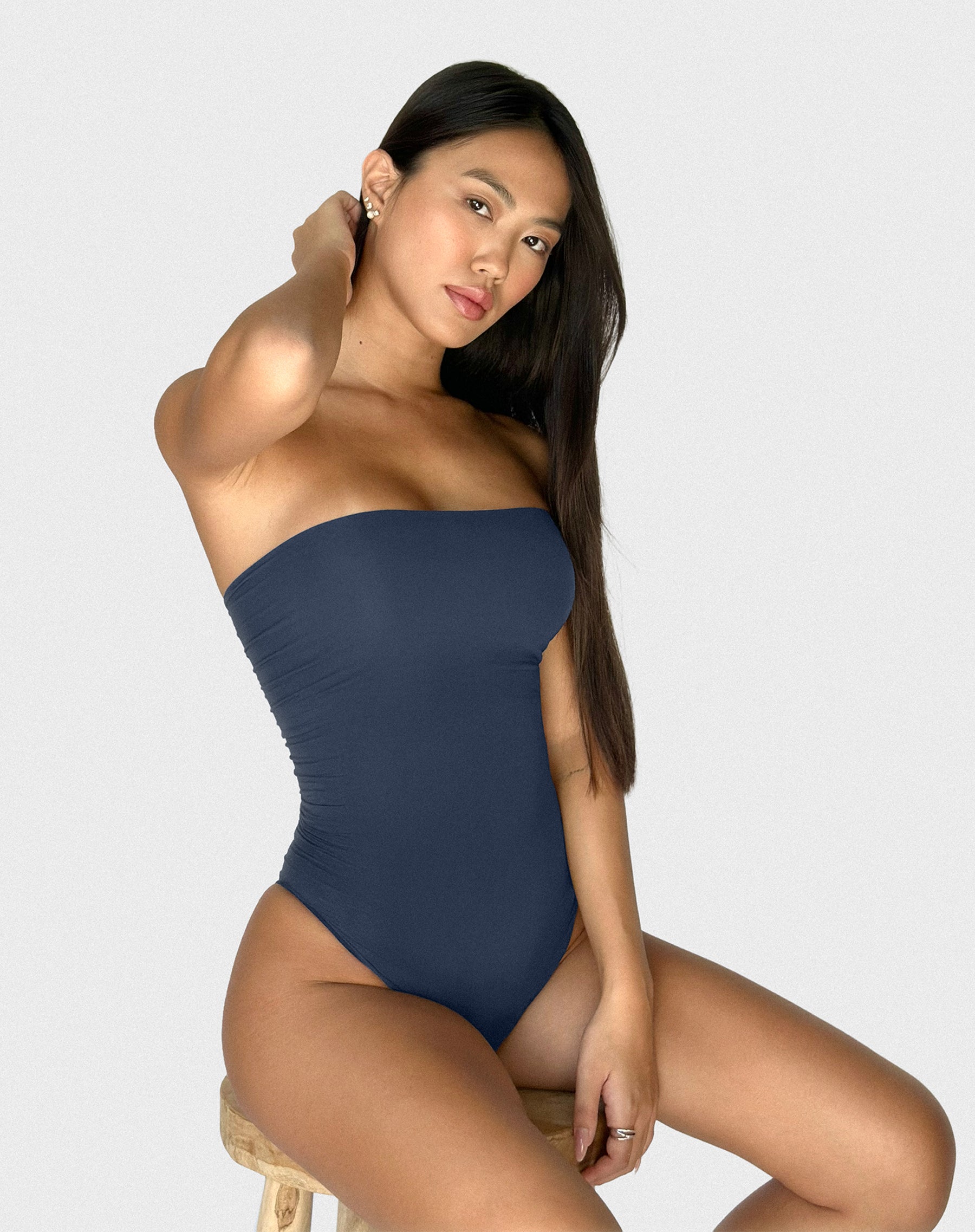 Ultra-thin seamless forming strapless bodysuit | Midnight
