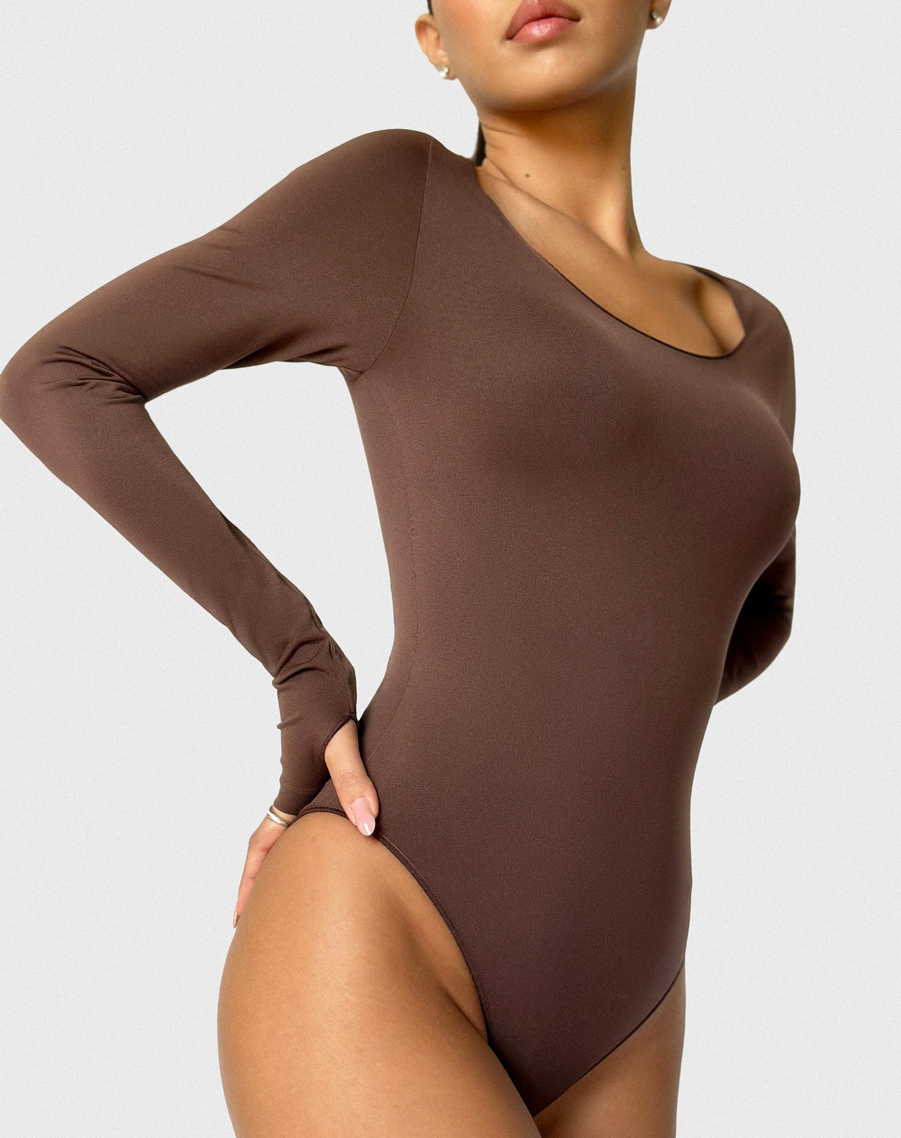 Long Sleeve Bodysuit | Espresso